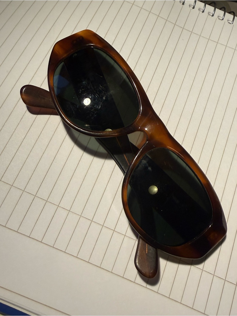 Ray-Ban Brown Tortoise Rectangle Sunglasses with Dark Lenses